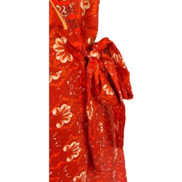 Charlie Charlie Charlotte Red Kimono Wrap Maxi Dress Women’s M - Picture 3 of 12